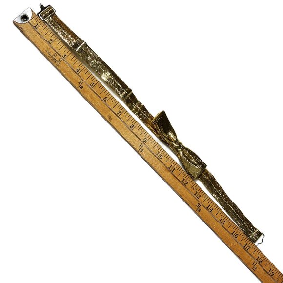 Formal Tuxedo Bowtie Pre-Tied Gold Lame’ Adjustable Unisex Vintage NWOT - Picture 7 of 7